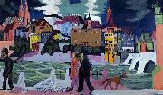 Ernst Ludwig Kirchner View of Basel and the Rhine Germany oil painting artist